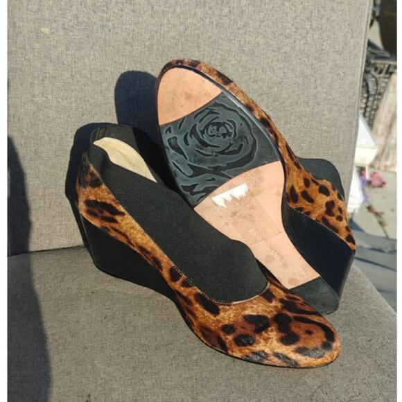 Animal print Taryn Rose Wedge round pumps sz 10.5 - Picture 6 of 8